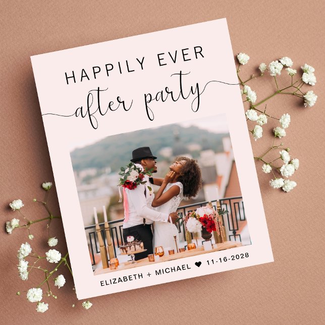 Chic Photo Pink Wedding Reception Invitation (Creator Uploaded)