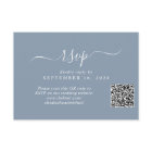 Chic Photo QR Code Dusty Blue Wedding RSVP