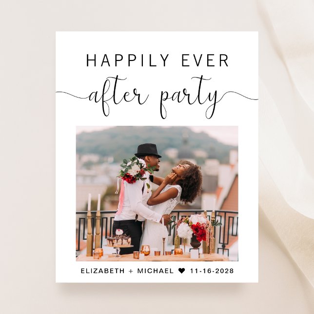 Chic Photo QR Code Wedding Reception Invitation (Creator Uploaded)