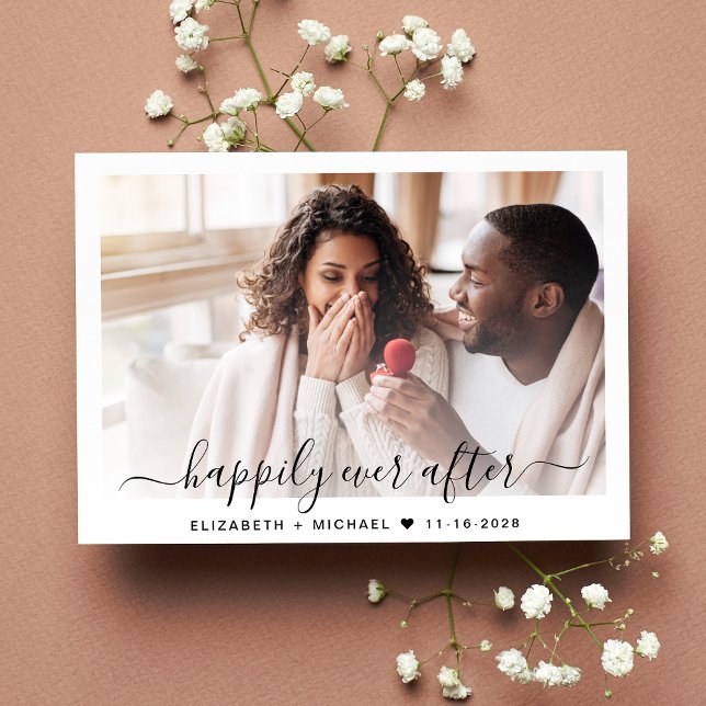 Chic Photo QR Code Wedding Save The Date (Celebrate your love story with a save the date announcement showcasing your favorite photo)