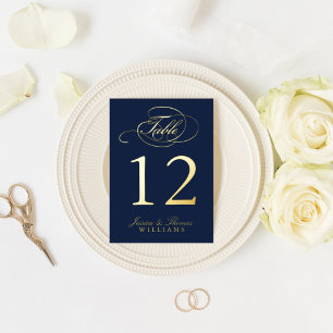 Chic Photo Real Foil Pressed Table Number Cards