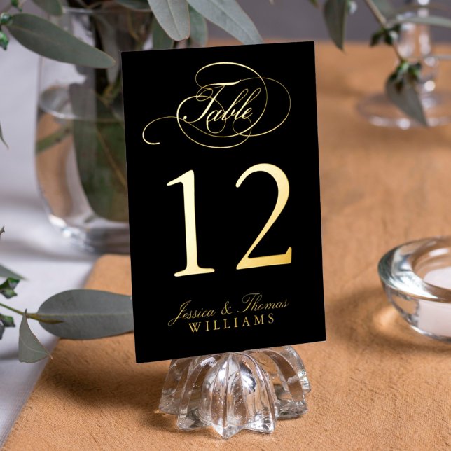 Chic Photo Real Foil Pressed Table Number Cards (Creator Uploaded)