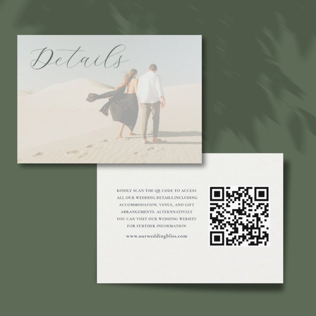 Chic Photo Sage Green Calligraphy RSVP Enclosure Card (Creator Uploaded)