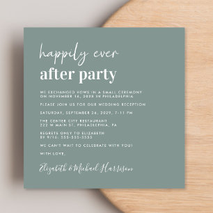 Chic Photo Sage Green Wedding Reception Invitation