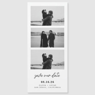 Chic Photo Strip Magnetic Wedding Save The Date