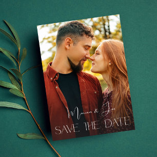 Chic Photo Suprise Verti Save the Date Invitation