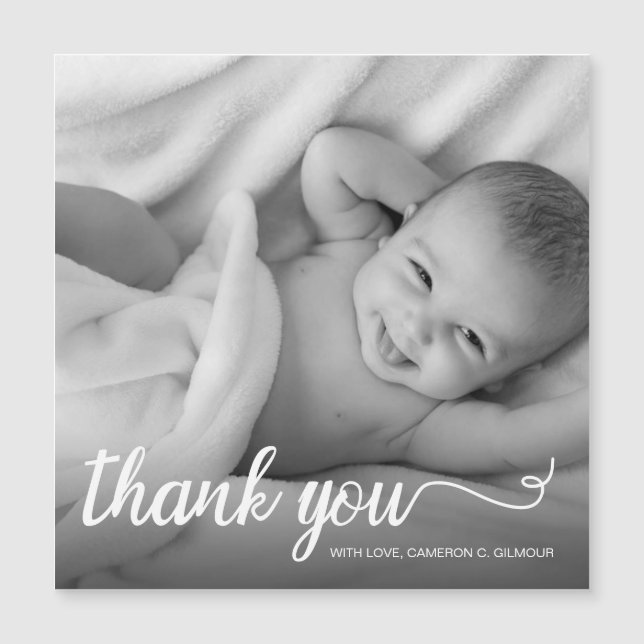 Chic Photo Thank You Script From Baby (Front)