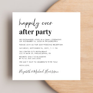 Chic Photo Wedding Reception Invitation