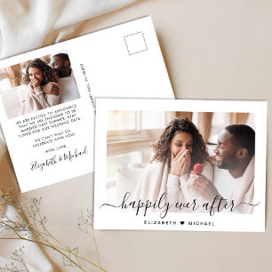 Chic Photos Happily Ever After Engagement Announcement Postcard