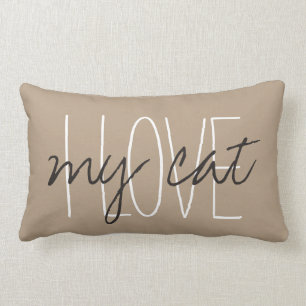 CHIC PILLOW_"I LOVE...my cat" Lumbar Cushion