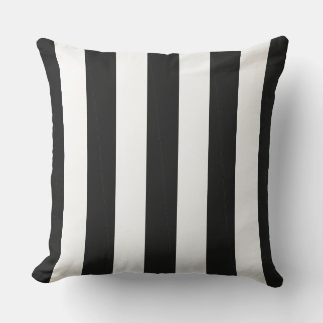 CHIC PILLOW_MOD BLACK & WHITE STRIPES OUTDOOR CUSHION (Front)