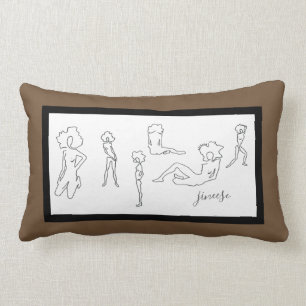 CHIC PILLOW_MODERN FIGURE DRAWING STUDY LUMBAR CUSHION