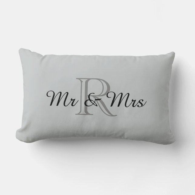 CHIC PILLOW_"Mr & Mrs" OVER MONOGRAM Lumbar Cushion (Front)