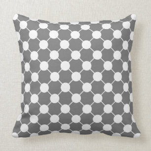 CHIC PILLOW_RETRO WHITE DOTS ON GRAY. DIY COLOR CUSHION