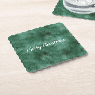Chic Pine Teal Green Paper Coaster