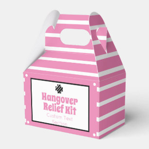 Chic Pink and Black Hangover Relief Kit Favour Box
