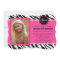 Chic Pink and Black Zebra Print Photo Invite