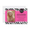Chic Pink and Black Zebra Print Photo Invite