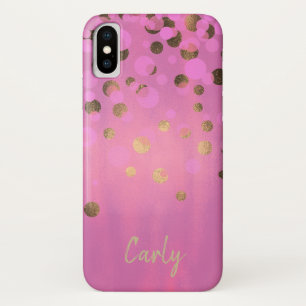 Chic Pink and Gold iPhone X Case