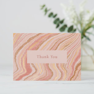Chic Pink and Gold Marble Modern Thank You Card