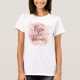 Chic Pink and Gold Watercolor Sweet 16 Party Guest T-Shirt