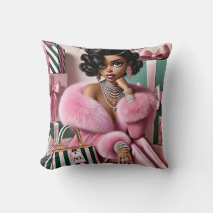 Chic Pink And Green Cushion