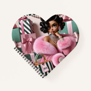 Chic Pink And Green Notebook