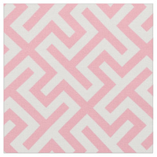 Chic pink and white abstract geometric pattern fabric