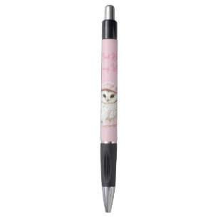 Chic Pink Beret Brown White Owl Be Seeing You