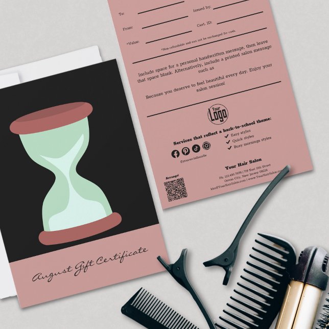 Chic Pink Black August Gift Certificate (Chic Pink Black August Gift Certificate)