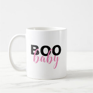Chic Pink Black Boo Baby Quote Coffee Mug