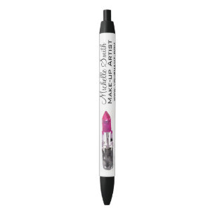 Chic pink black silver watercolor lipstick Makeup Ink Pen