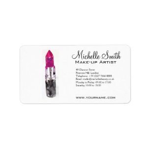 Chic pink black silver watercolor lipstick Makeup  Label
