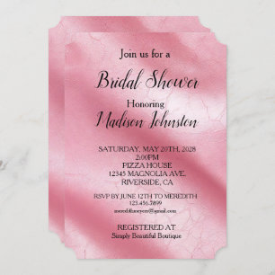 Chic Pink Blush Faux Leather Invitation