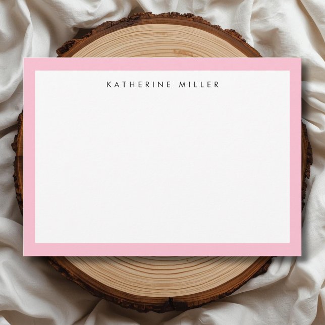 Chic Pink Border Personalised Card (Creator Uploaded)