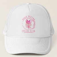 Chic Pink Bow Monogram Golf Wives Social Club