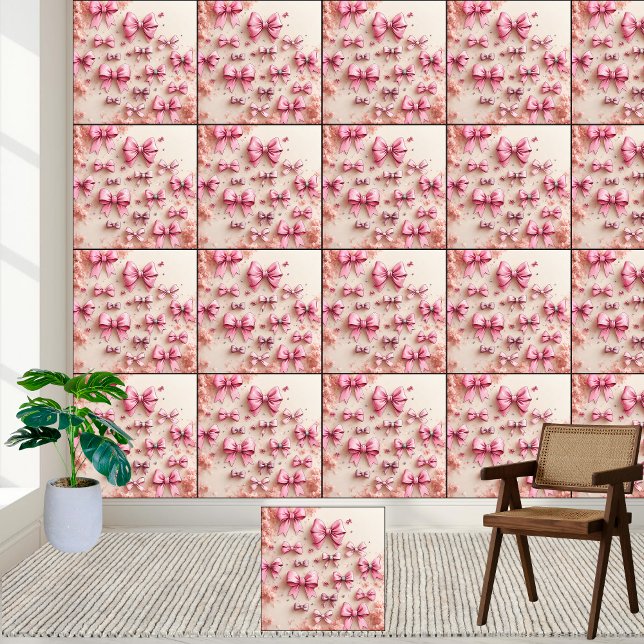 Chic Pink Bows & Glitter Floral  Wallpaper (Creator Uploaded)