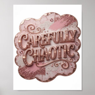 Chic Pink CAREFULLY CHAOTIC Poster