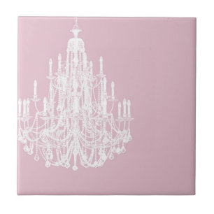 Chic Pink Chandelier Tile