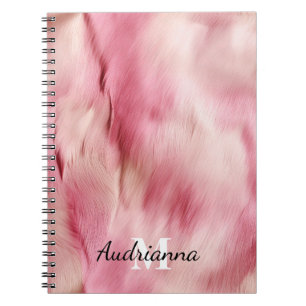 Chic Pink Cowgirl Cowhide Monogram Notebook