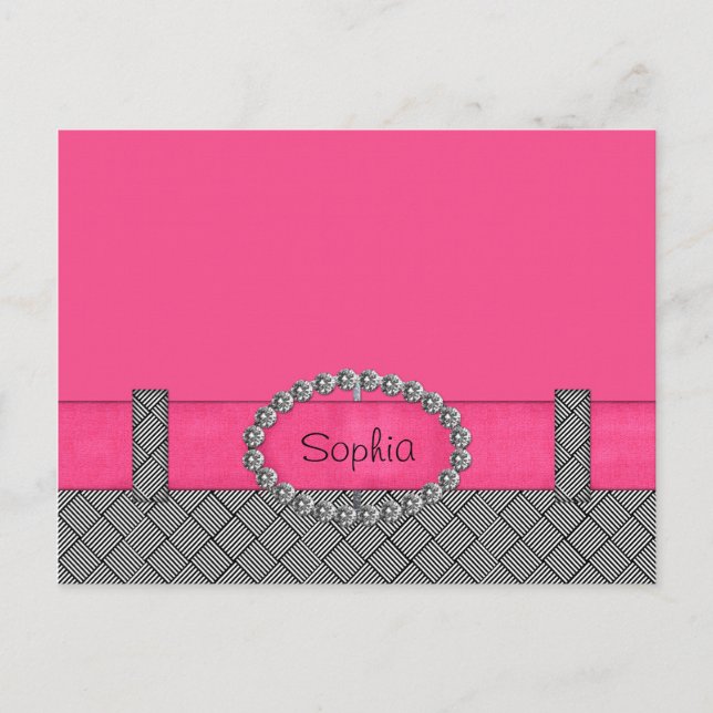 Chic Pink Dress Postcard (Front)