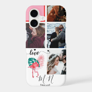 Chic Pink Flamingo 5 Photo Collage Case-Mate