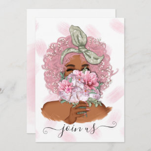 Chic Pink Floral Bachelorette Party Invitation