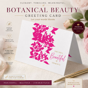 Chic Pink Floral Folded Business Card