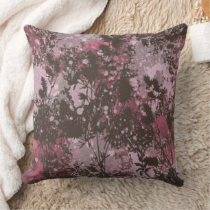 Chic Pink Floral Throw Pillow