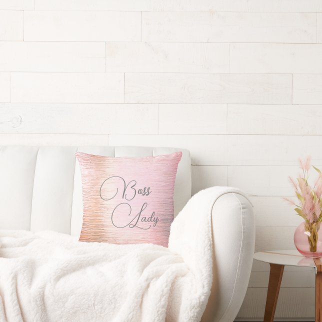 Chic Pink Frosted Glass Boss Lady  Cushion (Couch)