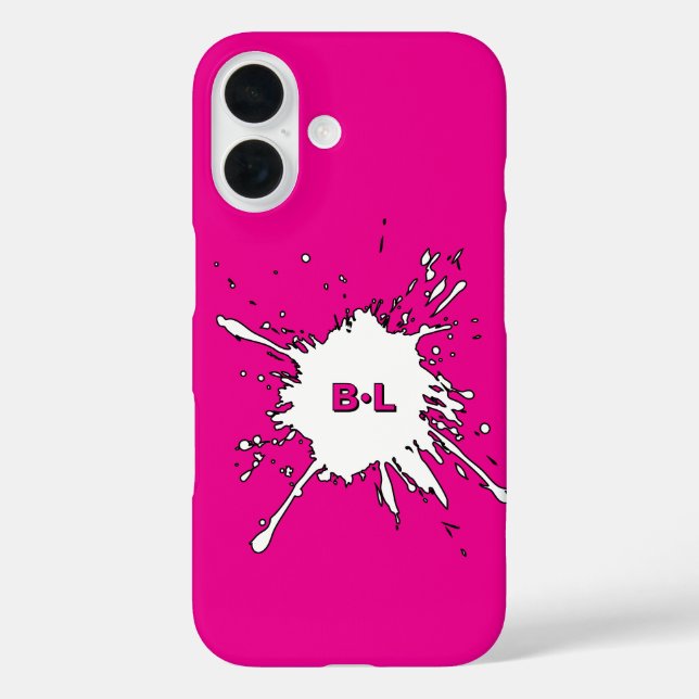 Chic Pink Fuchsia Splash Case-Mate iPhone Case (Back)