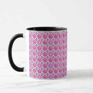 Chic Pink Geometric Alphabet N Initial Mug