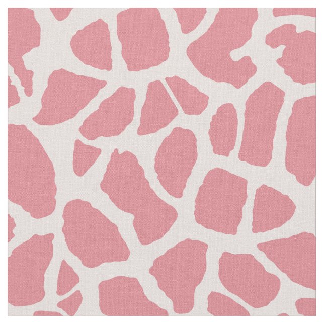 Chic Pink Giraffe Print Girly Animal Pattern Fabric (Close Up)