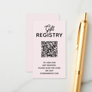 Chic Pink Girl Baby Shower Registry QR Code Enclosure Card